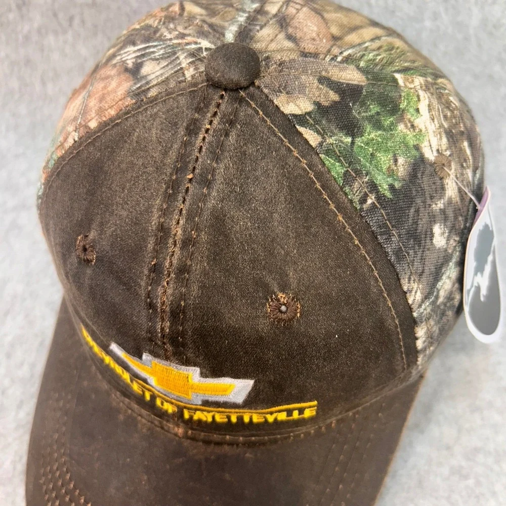 Chevrolet Fayetteville Mens Brown OC Hat Mossy Oak Camo Waxed Look OSFM